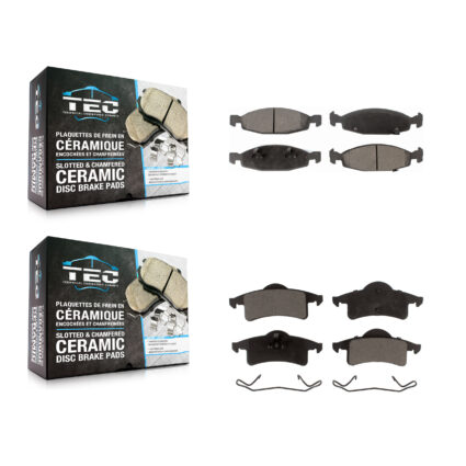 Front Rear Ceramic Brake Pads Kit For 99-02 Jeep Grand Cherokee With Teves & ATE Caliper KTC-100398
