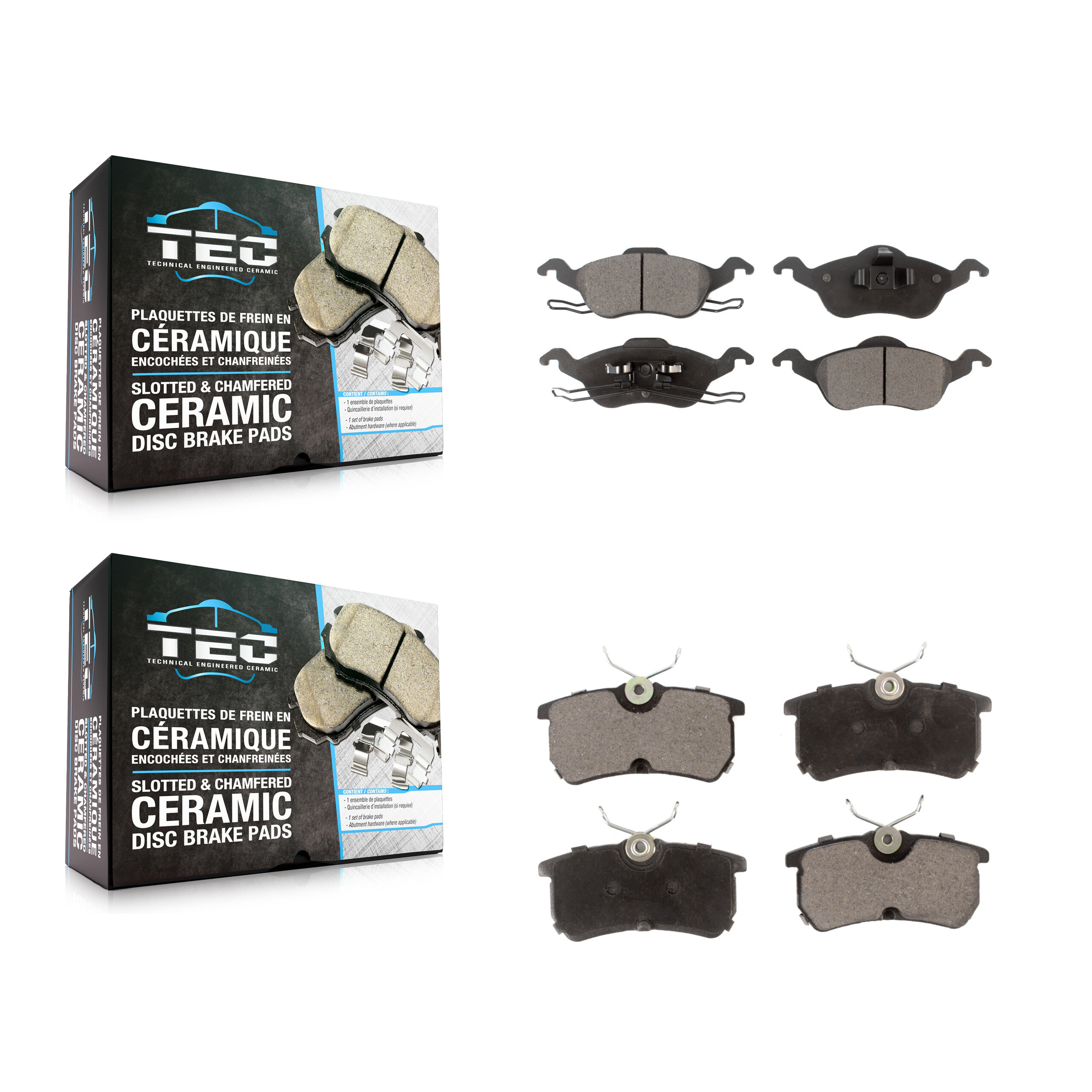 Front Rear Ceramic Brake Pads Kit For Ford Focus KTC-100407