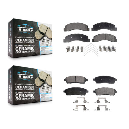 Front Rear Ceramic Brake Pads Kit For Ford F-350 Super Duty F-250 Excursion KTC-100412