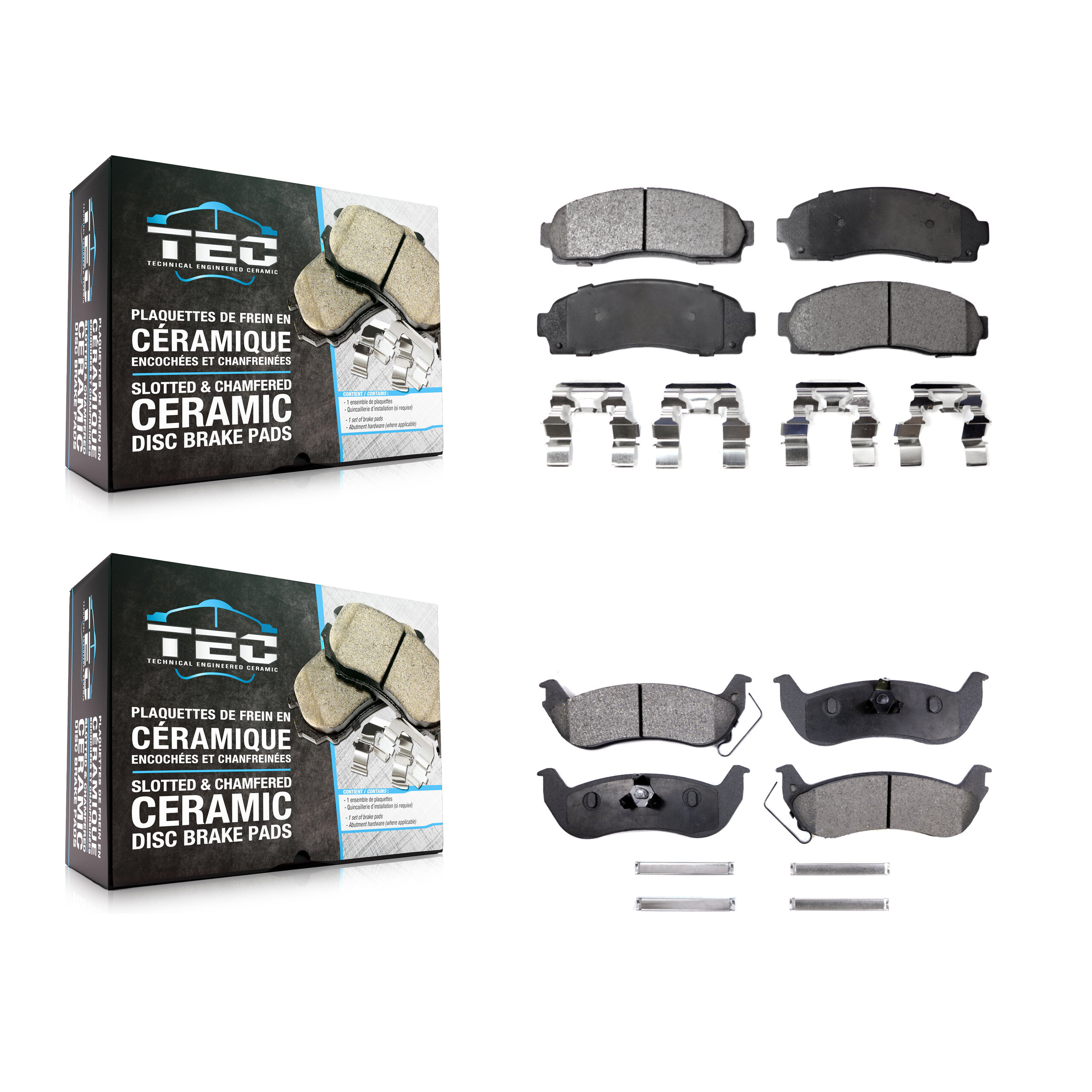 Front Rear Ceramic Brake Pads Kit For Ford Ranger Mazda B2300 B4000 KTC-100417