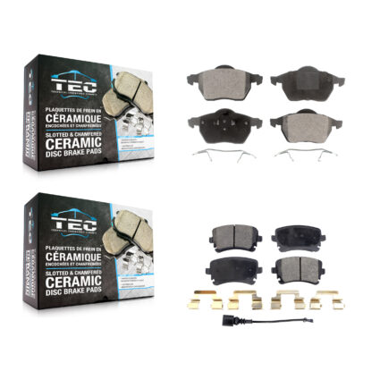Front Rear Ceramic Brake Pads Kit For 2003-2004 Audi RS6 With 312mm Diameter Rotor KTC-100418
