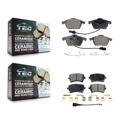 Front Rear Ceramic Brake Pads Kit For 2003-2004 Audi RS6 With 312mm Diameter Rotor KTC-100422