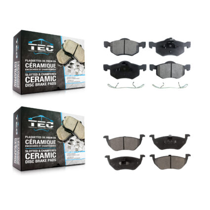 Front Rear Ceramic Brake Pads Kit For Ford Escape Mazda Tribute Mercury Mariner KTC-100427