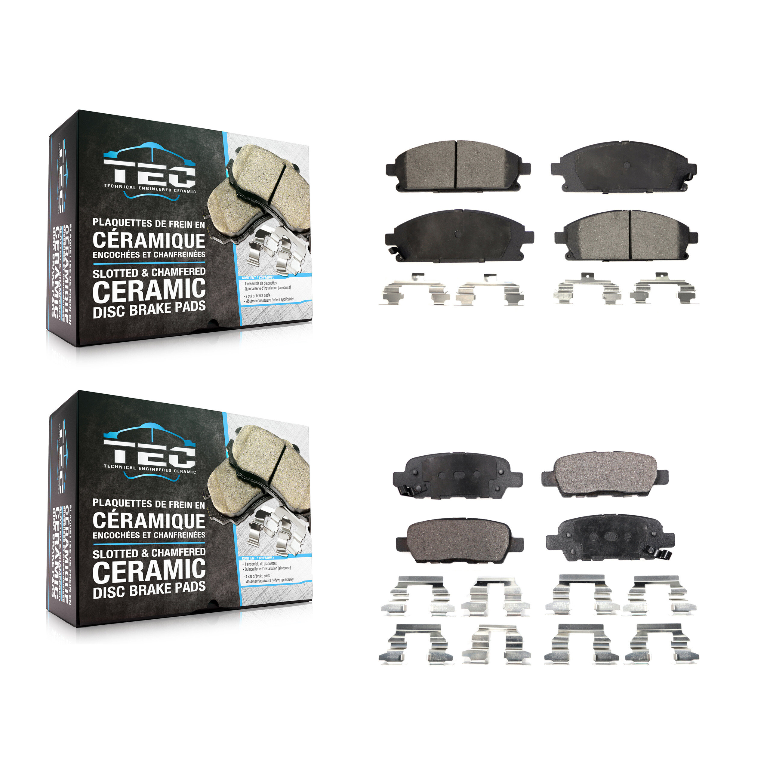 Front Rear Ceramic Brake Pads Kit For Nissan X-Trail Quest KTC-100435