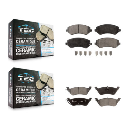 Front Rear Ceramic Brake Pads Kit For Dodge Caravan Grand Chrysler Town & Country Voyager KTC-100436