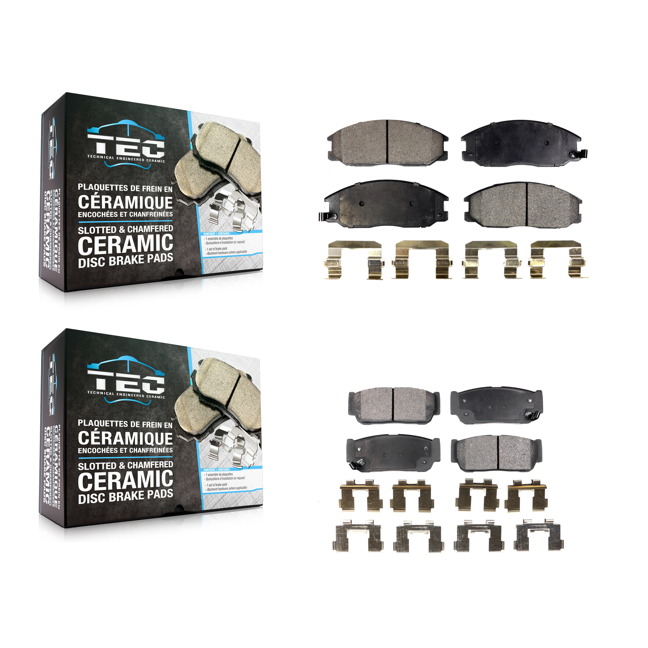 Front Rear Ceramic Brake Pads Kit For 2003-2009 Kia Sorento KTC-100440