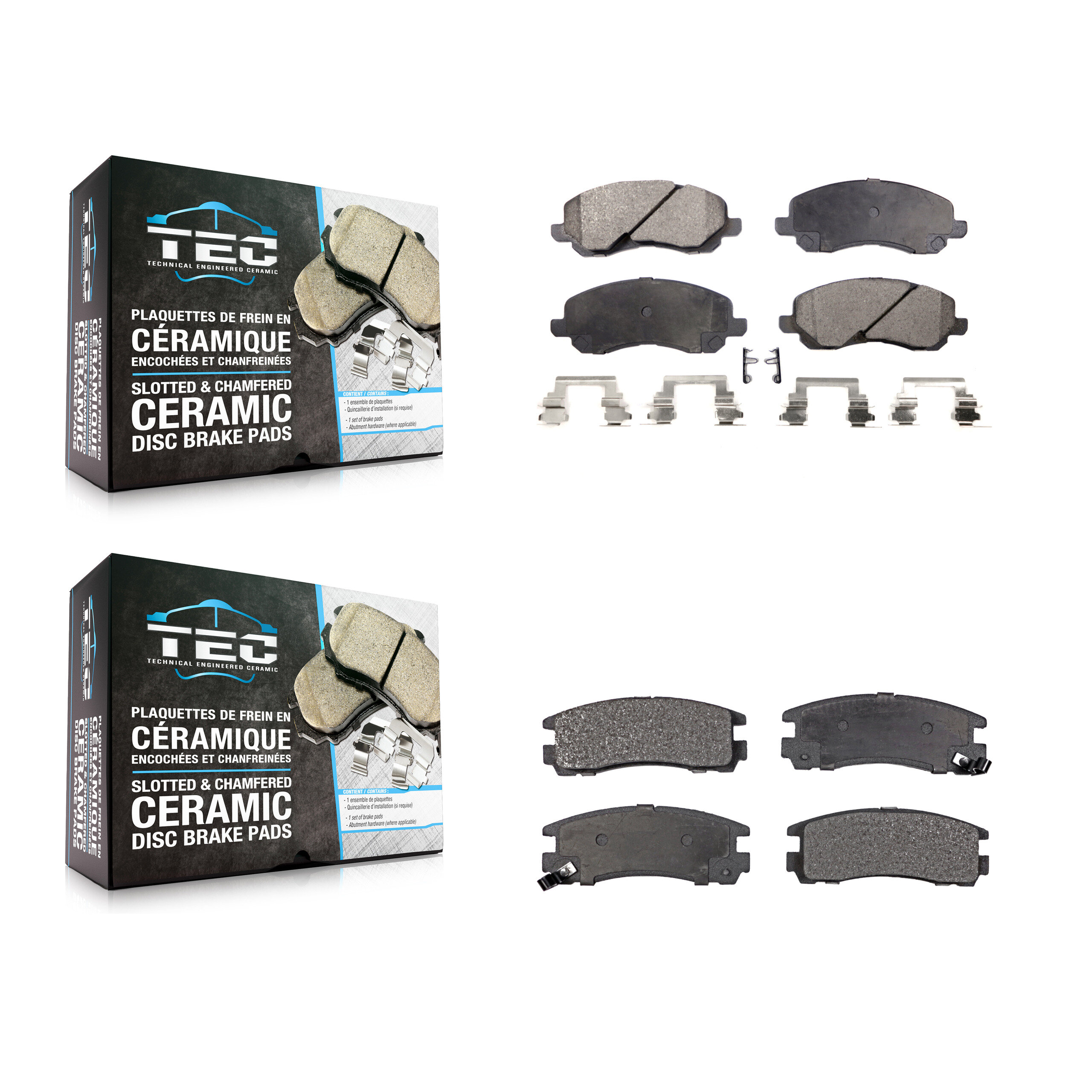 Front Rear Ceramic Brake Pads Kit For Mitsubishi Chrysler Sebring Eclipse Galant Dodge KTC-100443