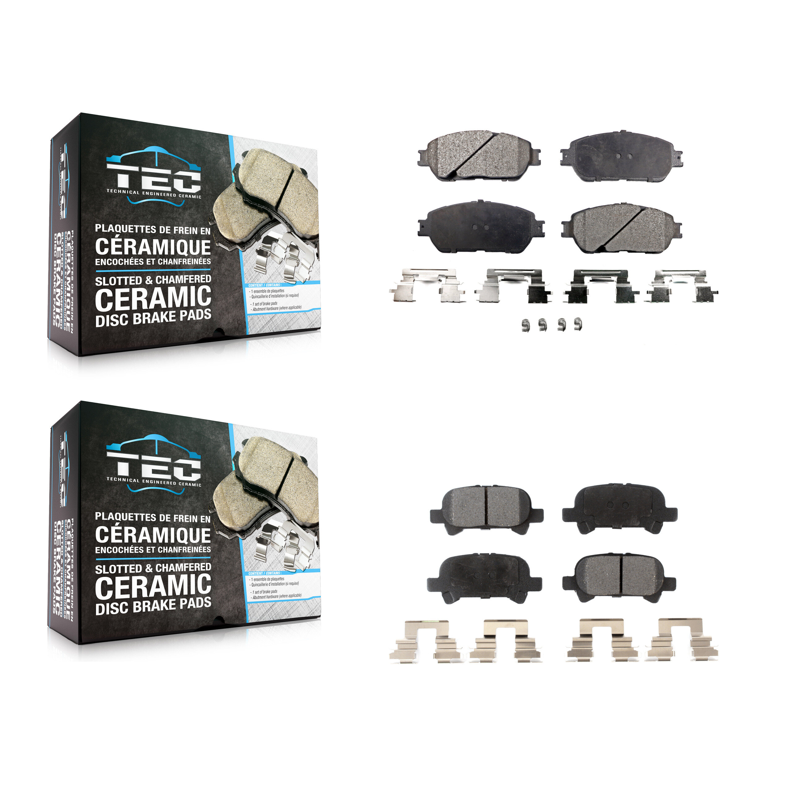 Front Rear Ceramic Brake Pads Kit For Toyota Camry Solara Avalon KTC-100457