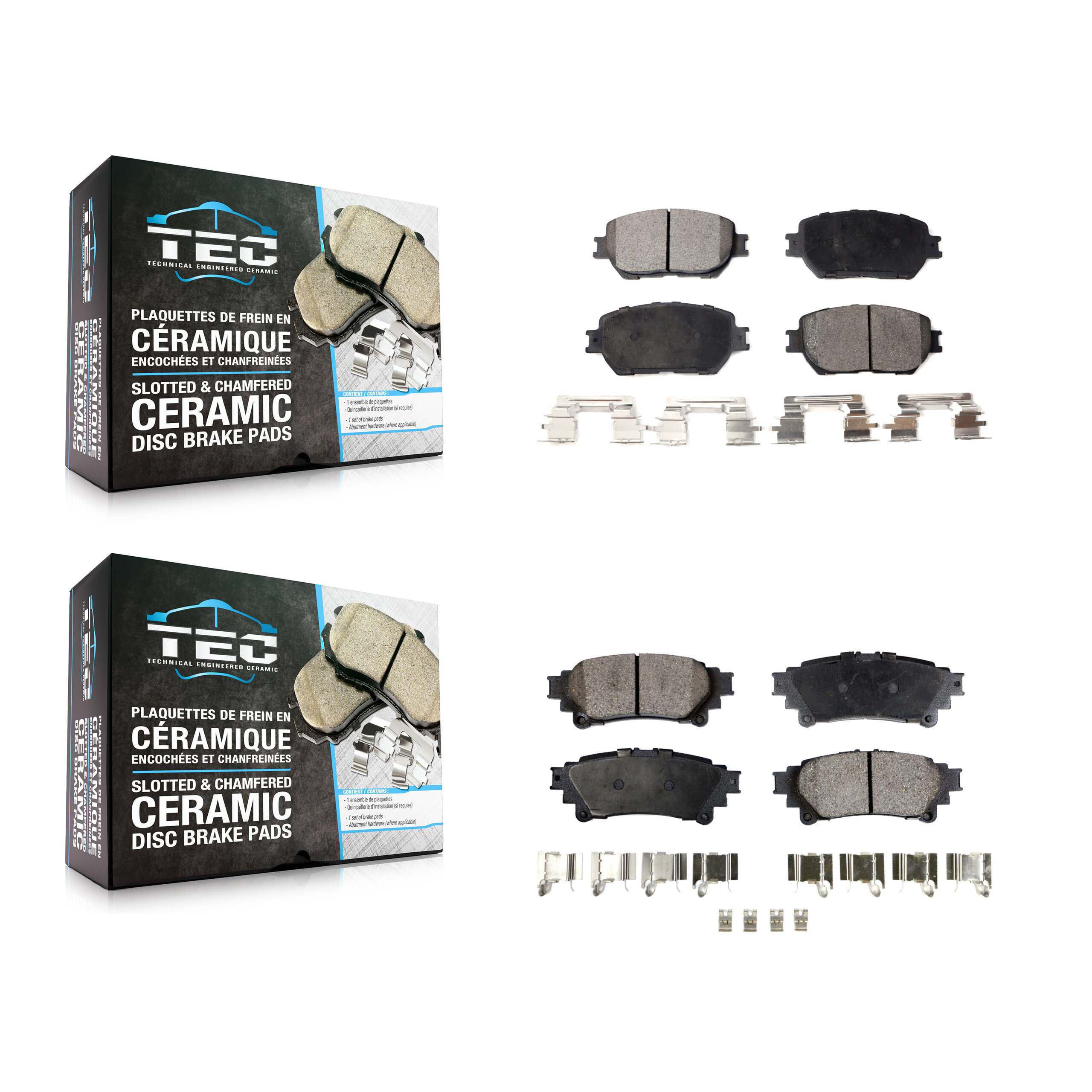 Front Rear Ceramic Brake Pads Kit For 2014 Lexus IS250 C F Sport KTC-100461