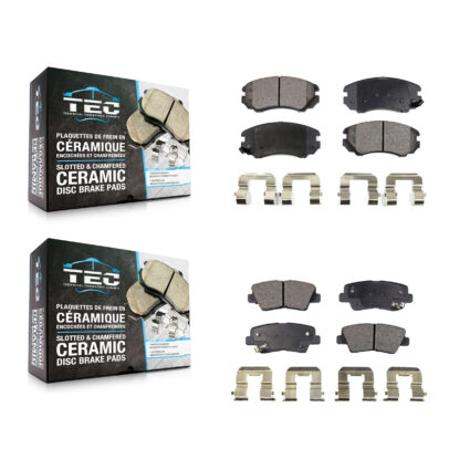 Front Rear Ceramic Brake Pads Kit For Hyundai Kia Soul Elantra Sonata Amanti Azera KTC-100482