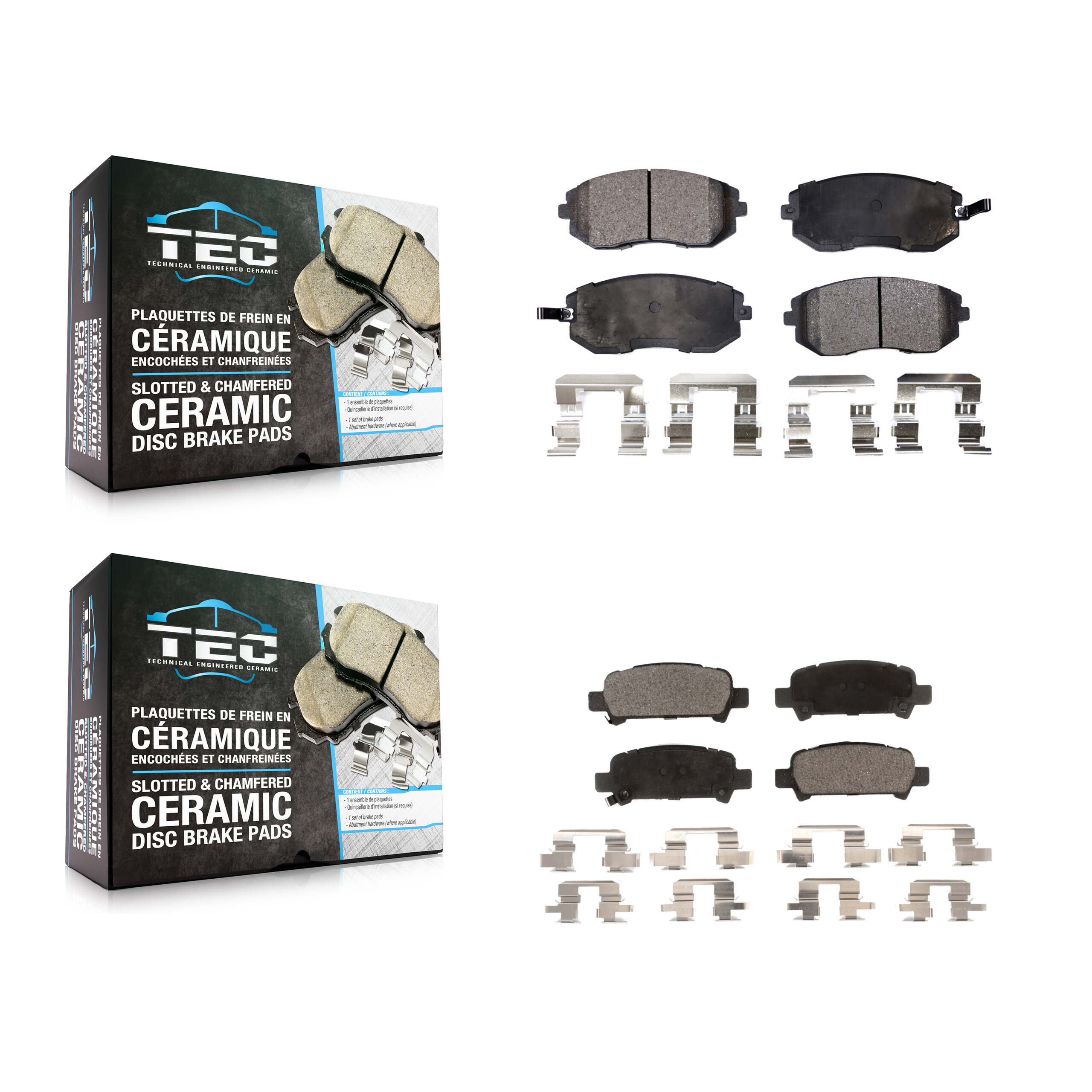 Front Rear Ceramic Brake Pads Kit For Subaru Impreza Outback Legacy Forester Baja KTC-100487