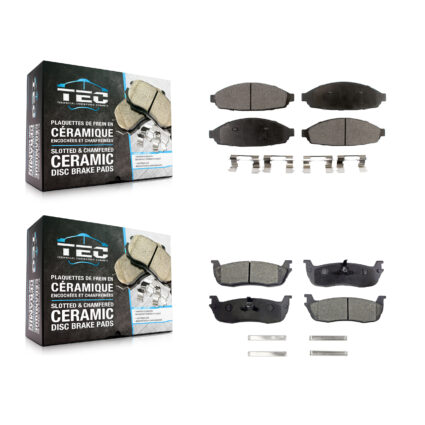 Front Rear Ceramic Brake Pads Kit For 2003-2010 Lincoln Town Car Limousine KTC-100488