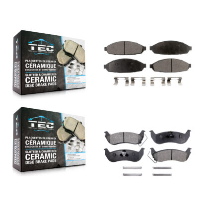 Front Rear Ceramic Brake Pads Kit For Ford Crown Victoria Lincoln Town Car Mercury Grand KTC-100489