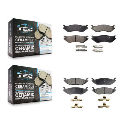 Front Rear Ceramic Brake Pads Kit For Dodge Ram 1500 Durango Van KTC-100503