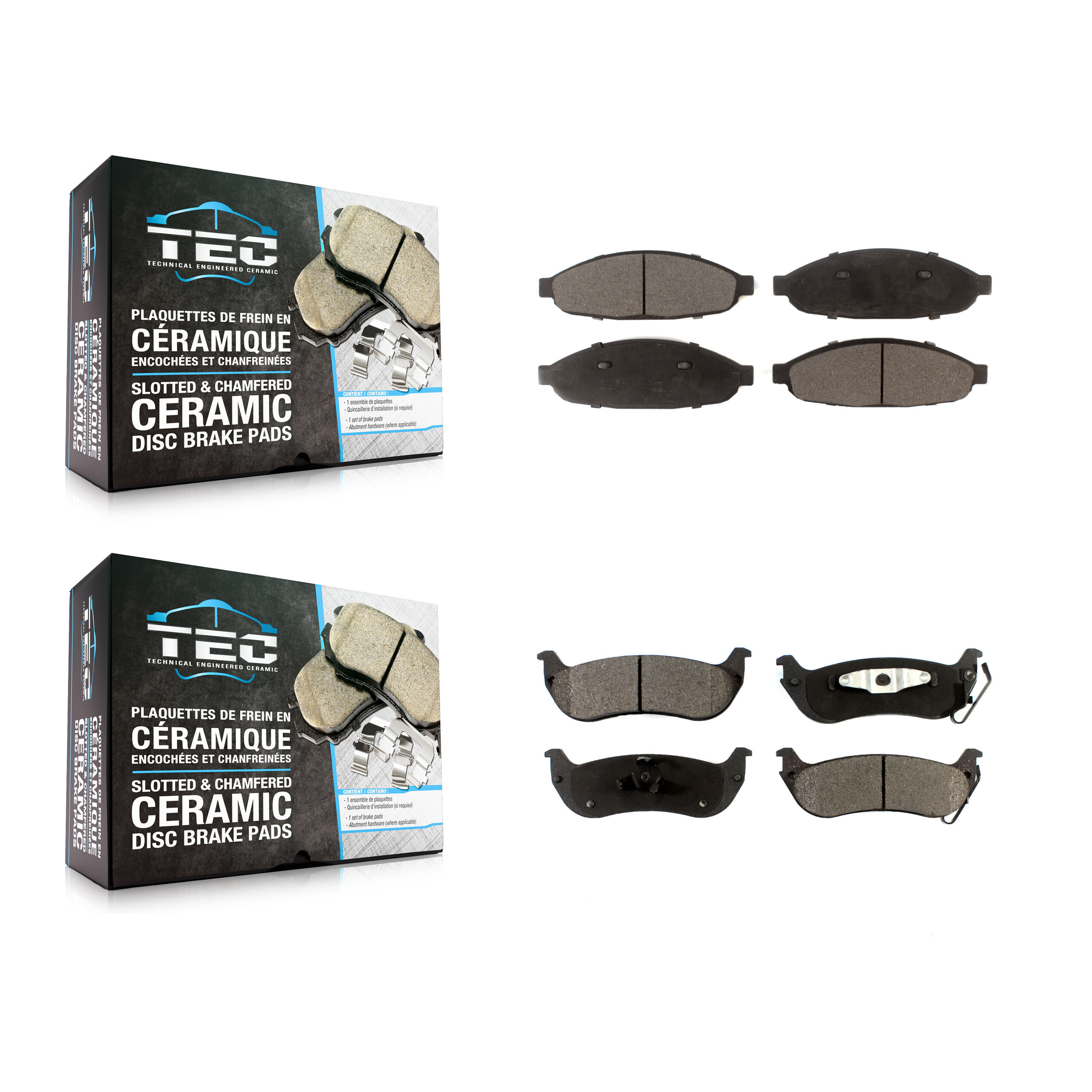 Front Rear Ceramic Brake Pads Kit For 2004-2008 Chrysler Pacifica KTC-100509