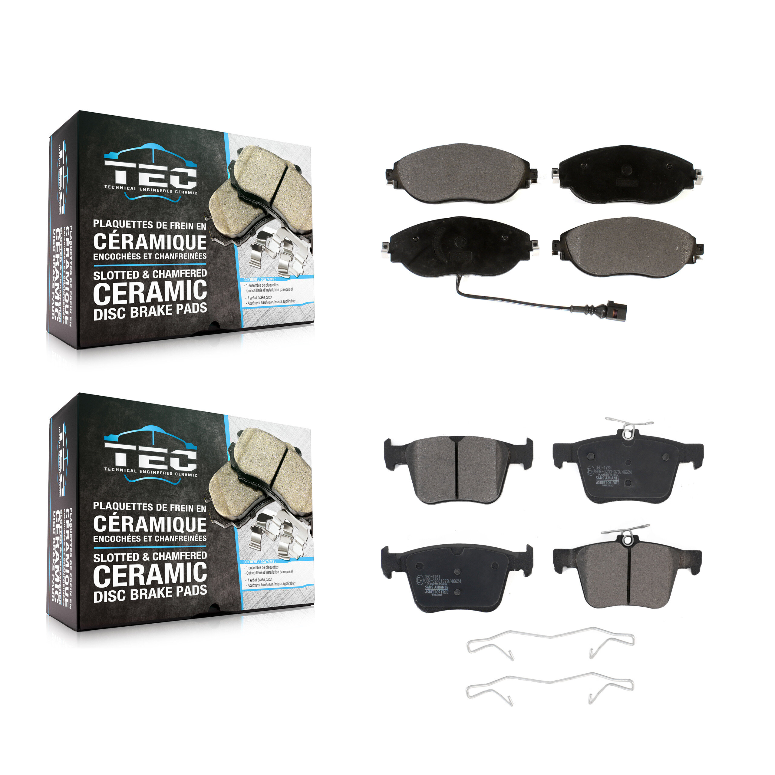 Front Rear Ceramic Brake Pads Kit For Volkswagen Tiguan Jetta Audi Q3 Golf R Arteon S3 A3 KTC-100520