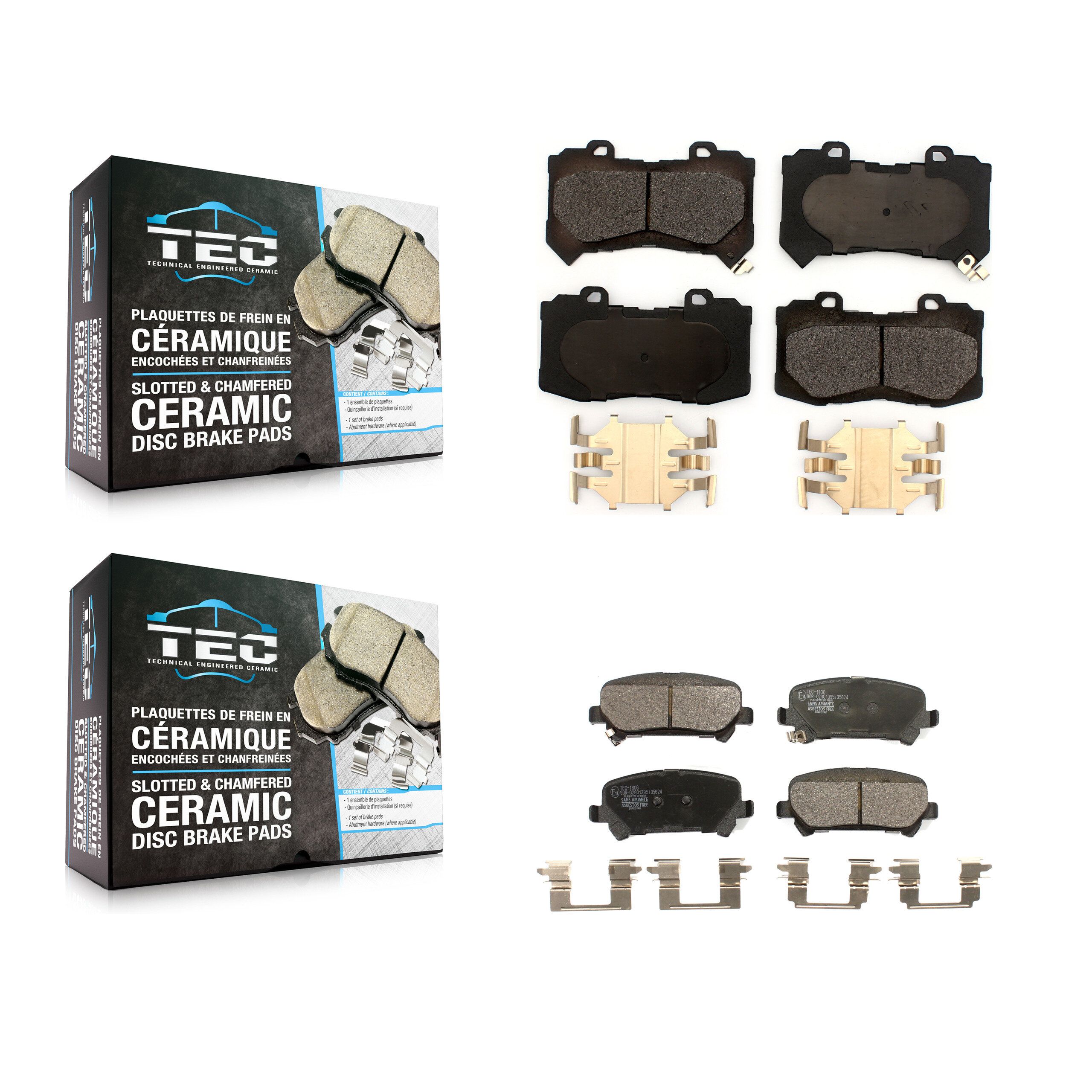 Front Rear Ceramic Brake Pads Kit For 2015-2020 Chevrolet Colorado GMC Canyon KTC-100532