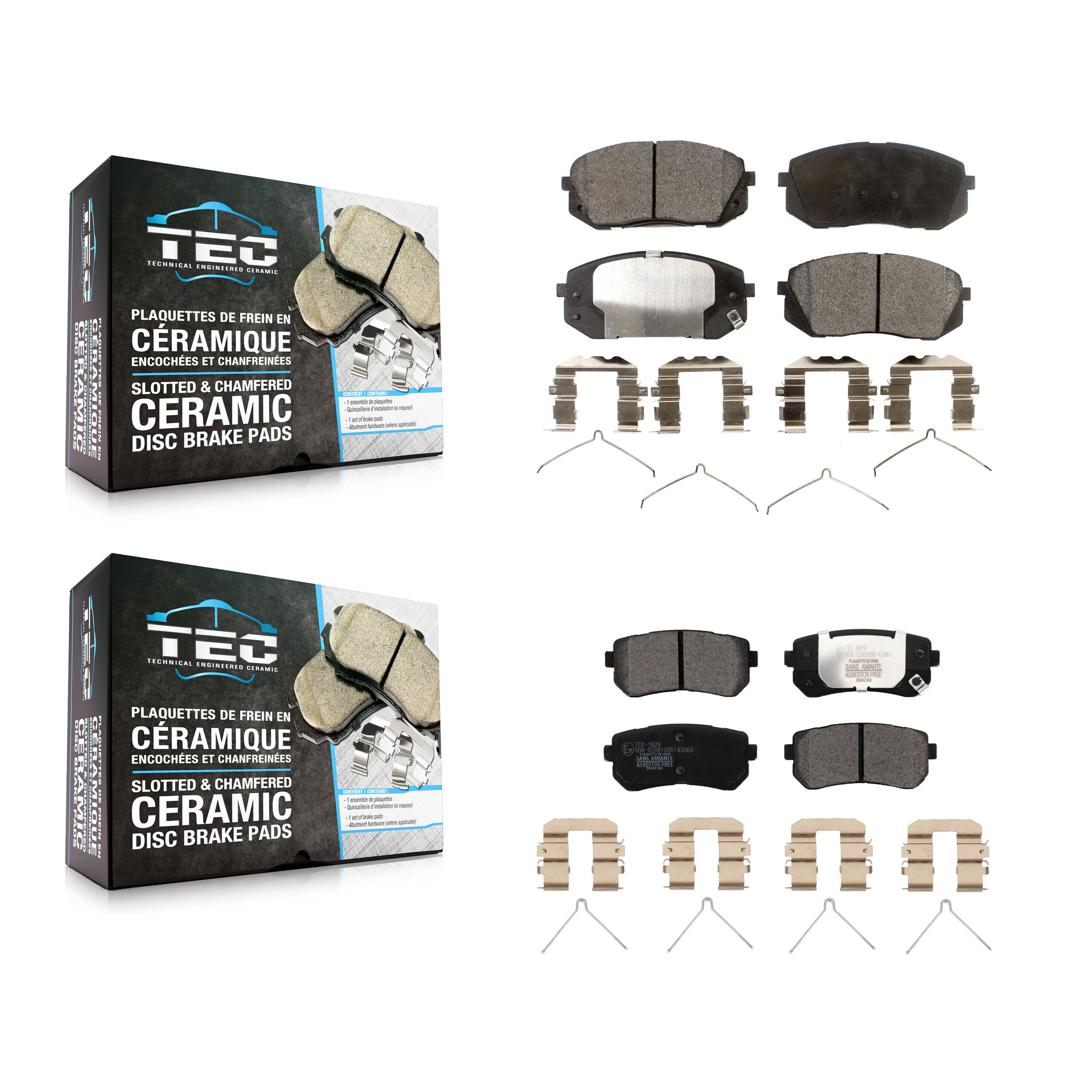 Front Rear Ceramic Brake Pads Kit For Kia Optima Hyundai Sonata KTC-100536