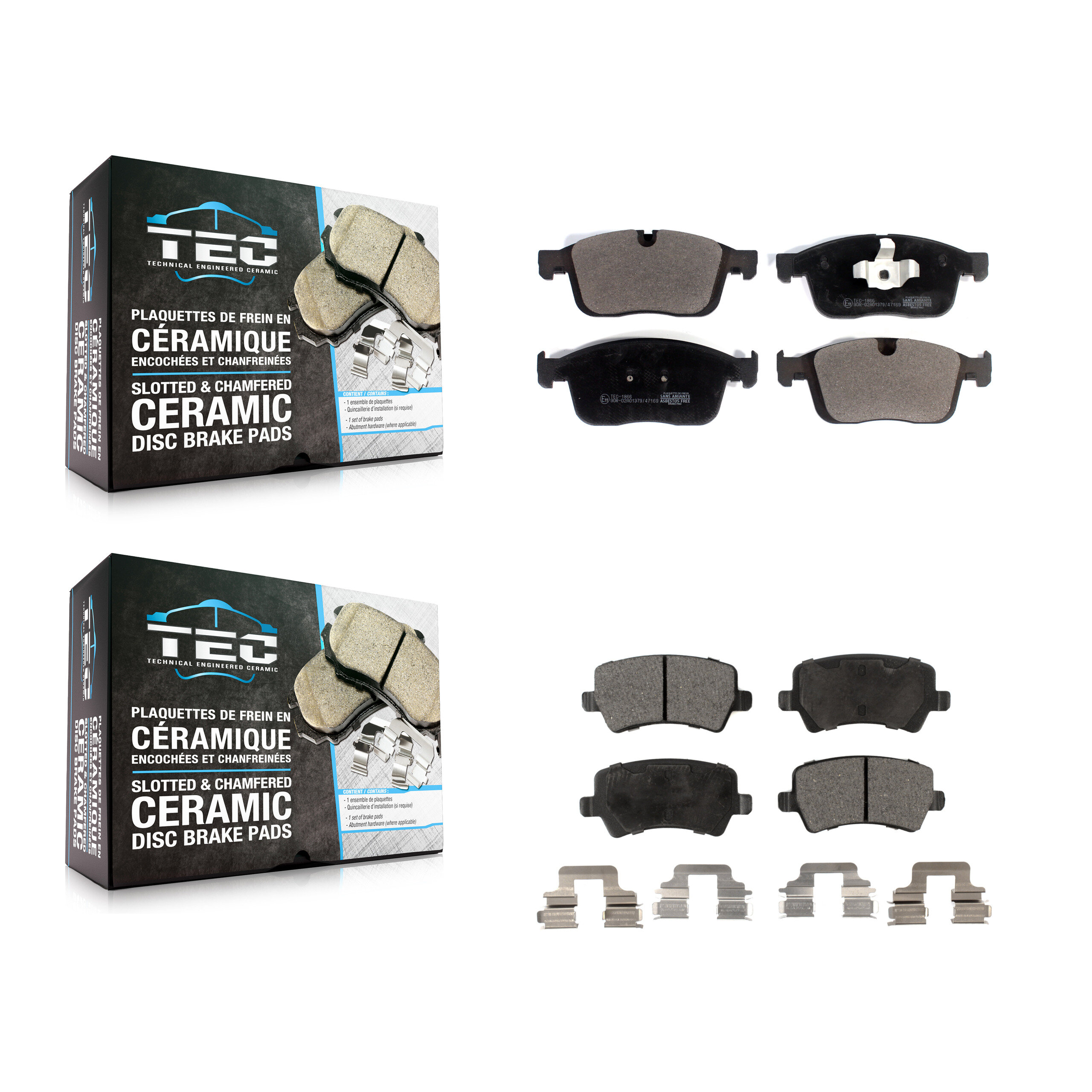 Front Rear Ceramic Brake Pads Kit For 2016-2017 Volvo XC60 KTC-100538
