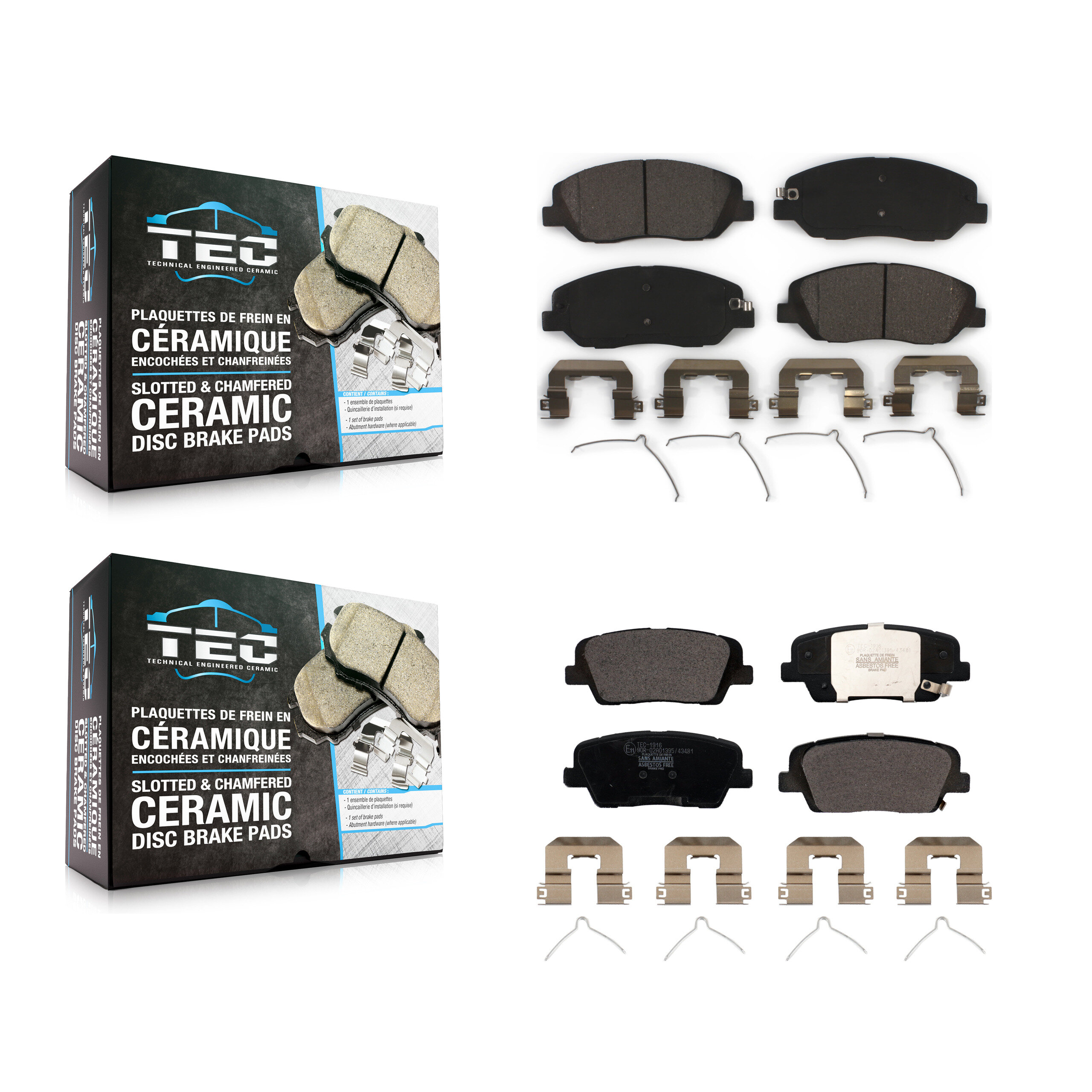 Front Rear Ceramic Brake Pads Kit For Hyundai Santa Fe XL KTC-100544