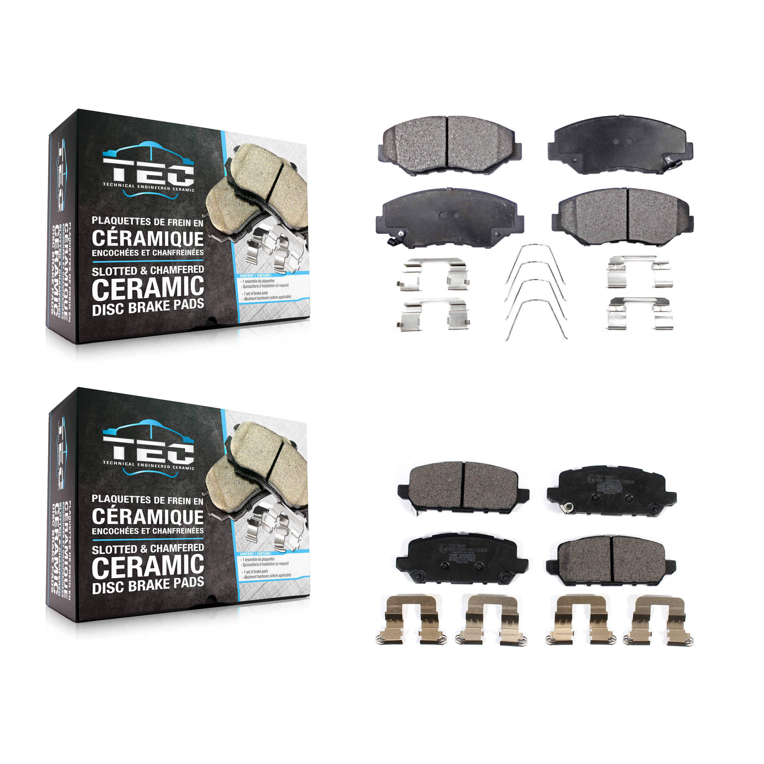 Front Rear Ceramic Brake Pads Kit For 2016 Honda CR-Z KTC-100548