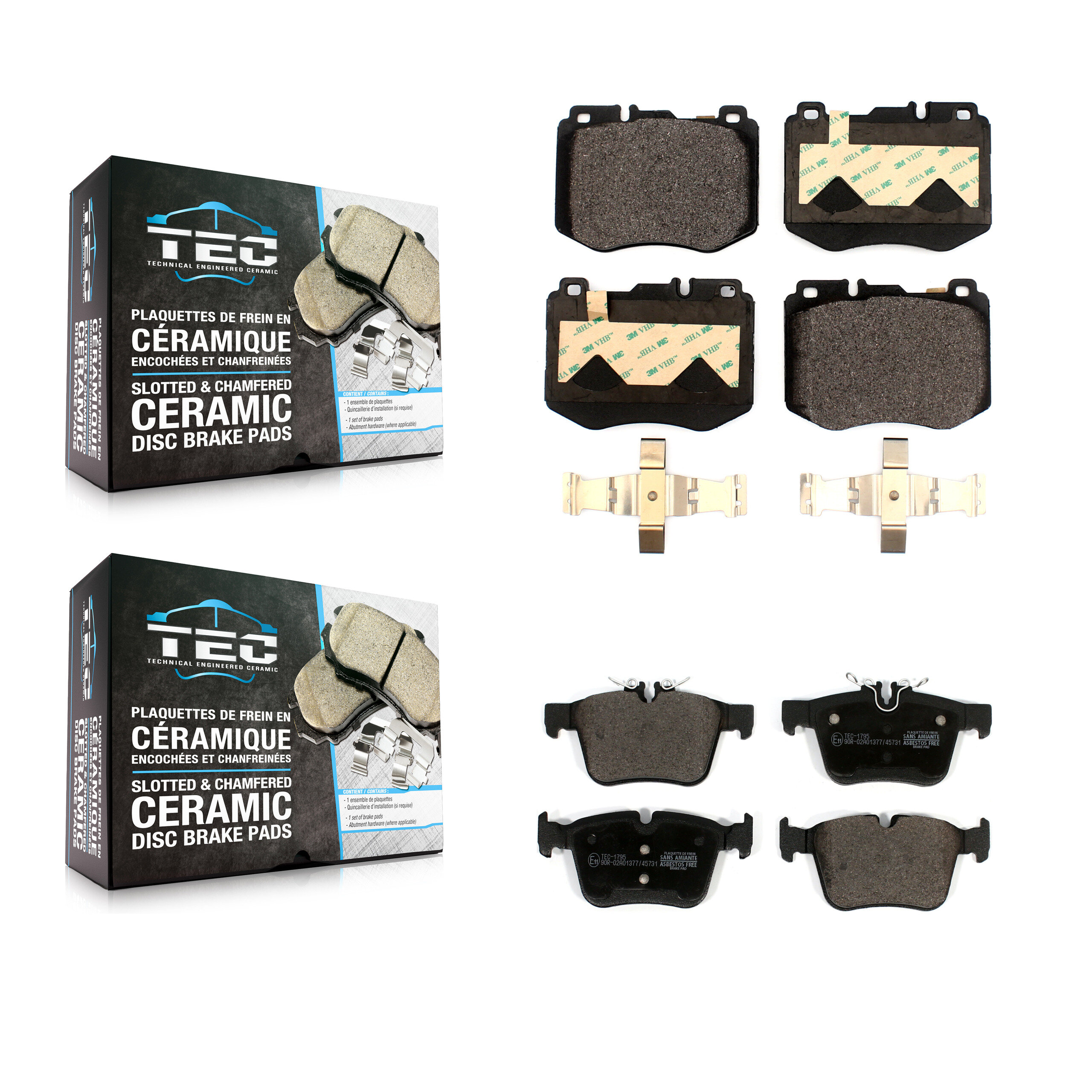 Front Rear Ceramic Brake Pads Kit For Mercedes-Benz C300 C400 C350e KTC-100553
