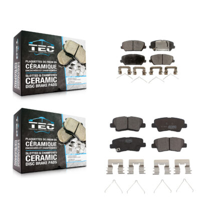 Front Rear Ceramic Brake Pads Kit For 2016-2017 Hyundai Veloster Turbocharged KTC-100569