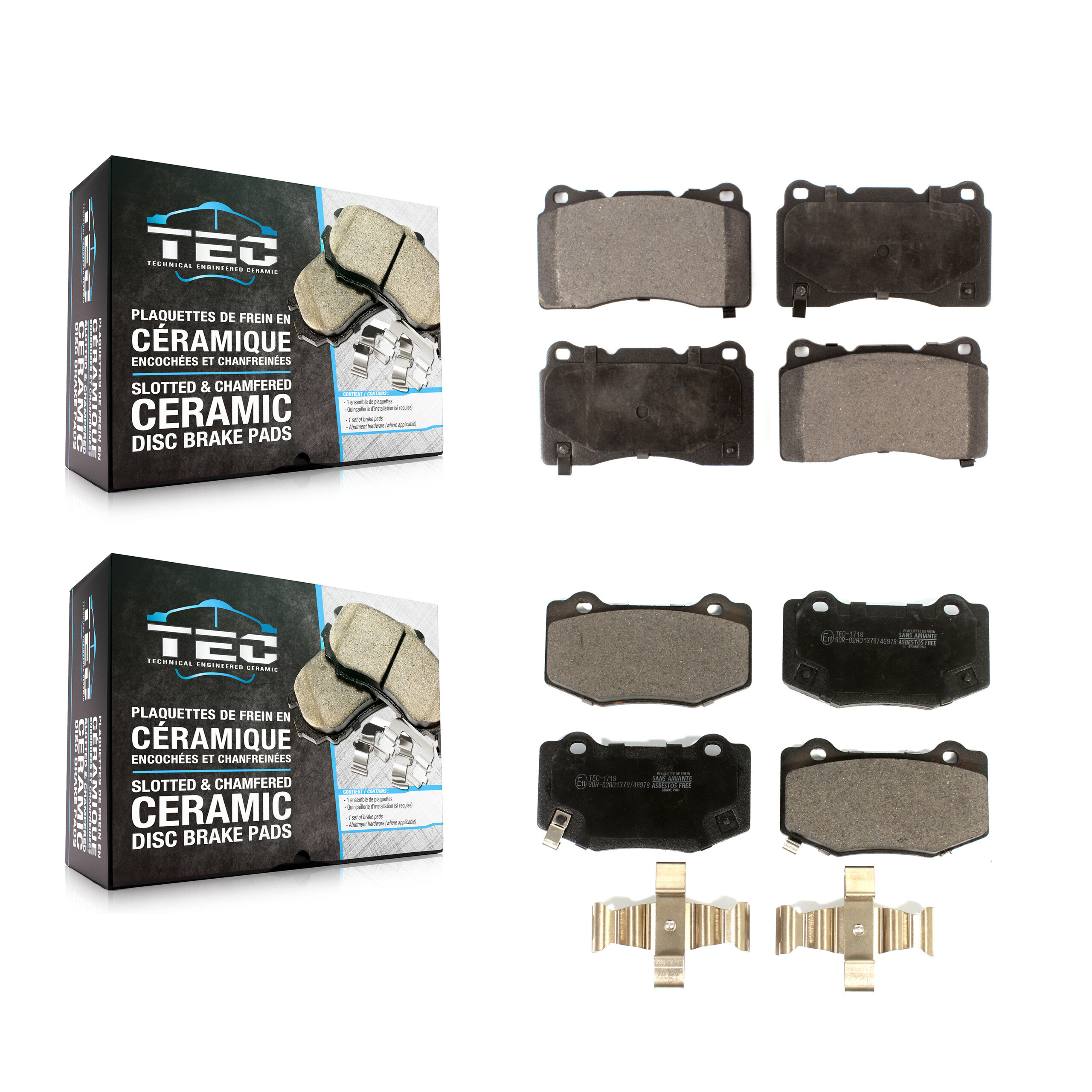 Front Rear Ceramic Brake Pads Kit For Chevrolet Corvette Stingray KTC-100573