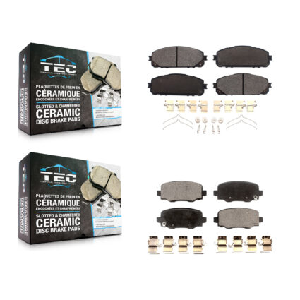 Front Rear Ceramic Brake Pads Kit For 2014-2022 Jeep Cherokee With Dual Piston Caliper KTC-100582