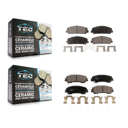 Front Rear Ceramic Brake Pads Kit For 2017-2023 Nissan TITAN KTC-100585