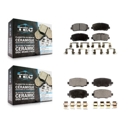 Front Rear Ceramic Brake Pads Kit For 2014-2017 Jeep Cherokee With Single Piston Caliper KTC-100587