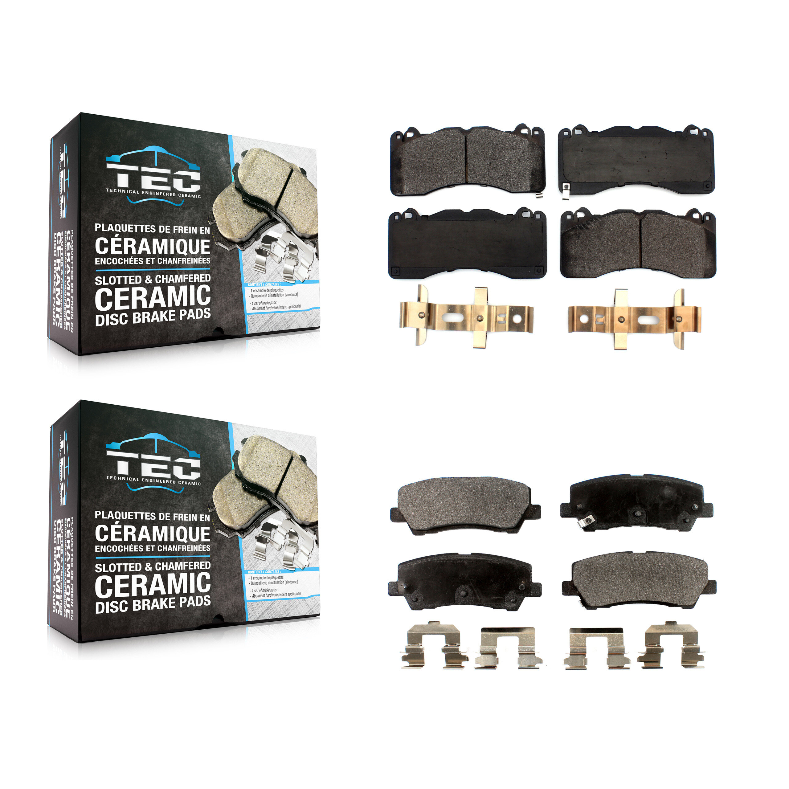 Front Rear Ceramic Brake Pads Kit For 2015 Ford Mustang 3.7L With Brembo Brakes KTC-100592