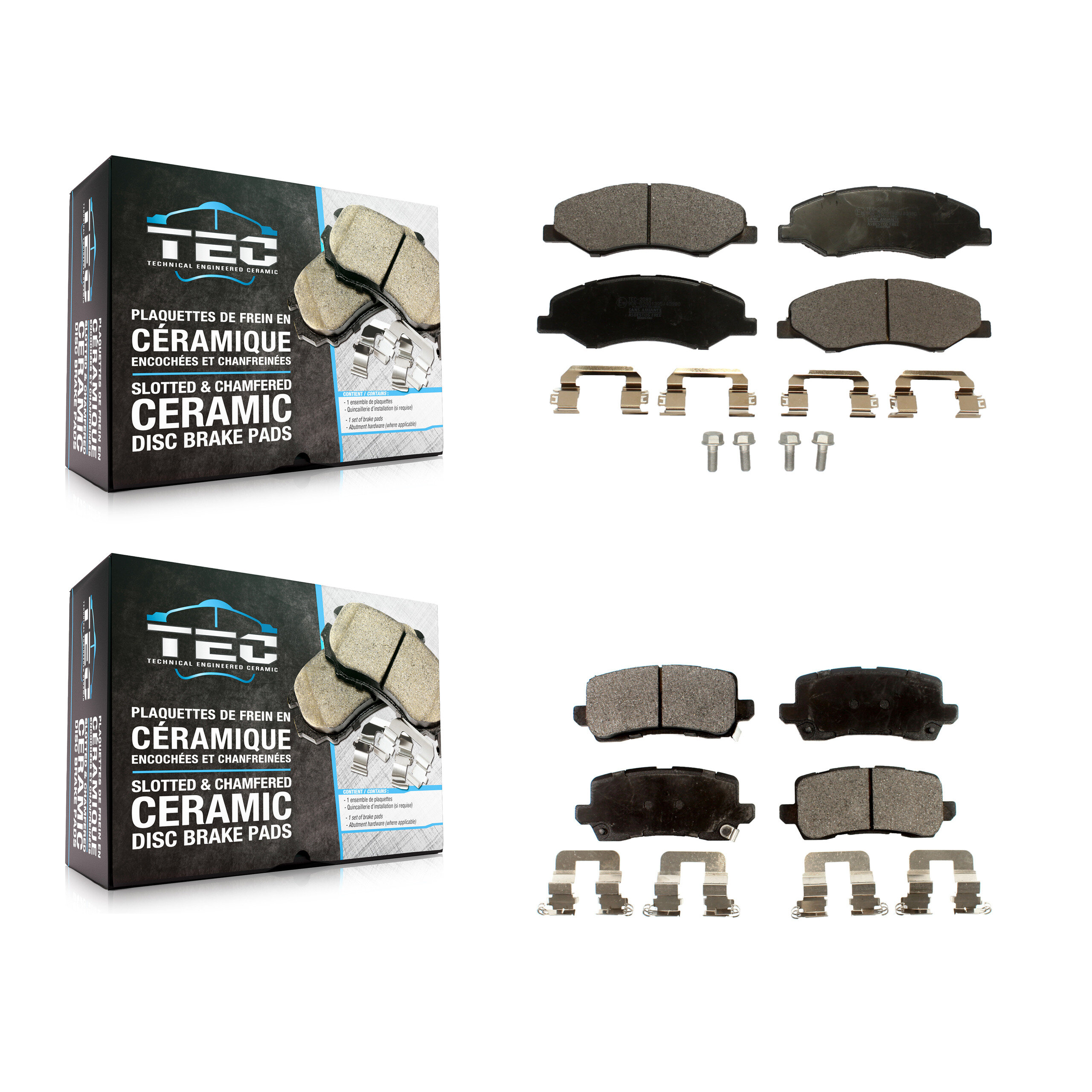 Front Rear Ceramic Brake Pads Kit For 2018-2023 Honda Odyssey KTC-100601