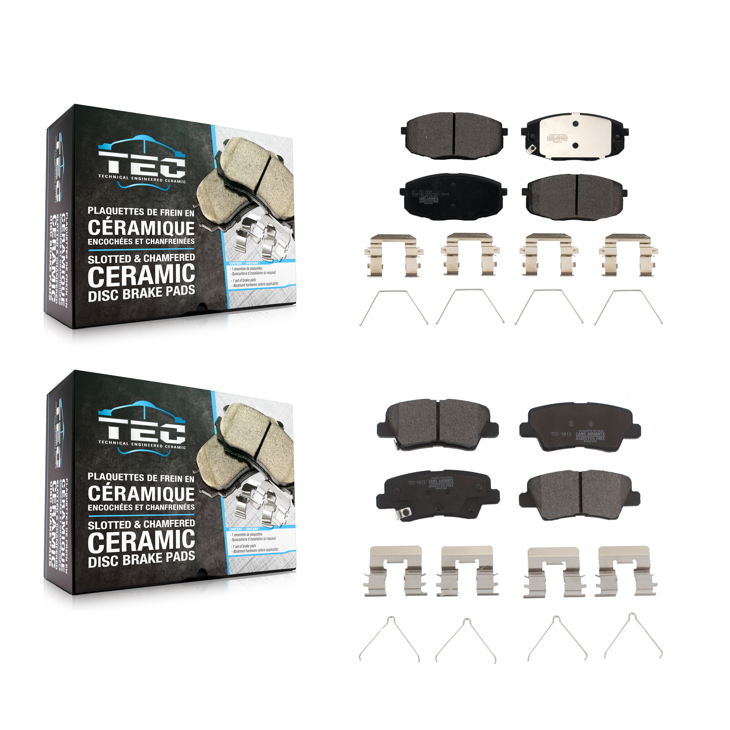 Front Rear Ceramic Brake Pads Kit For Kia Hyundai Kona Forte Soul Elantra GT Forte5 KTC-100602