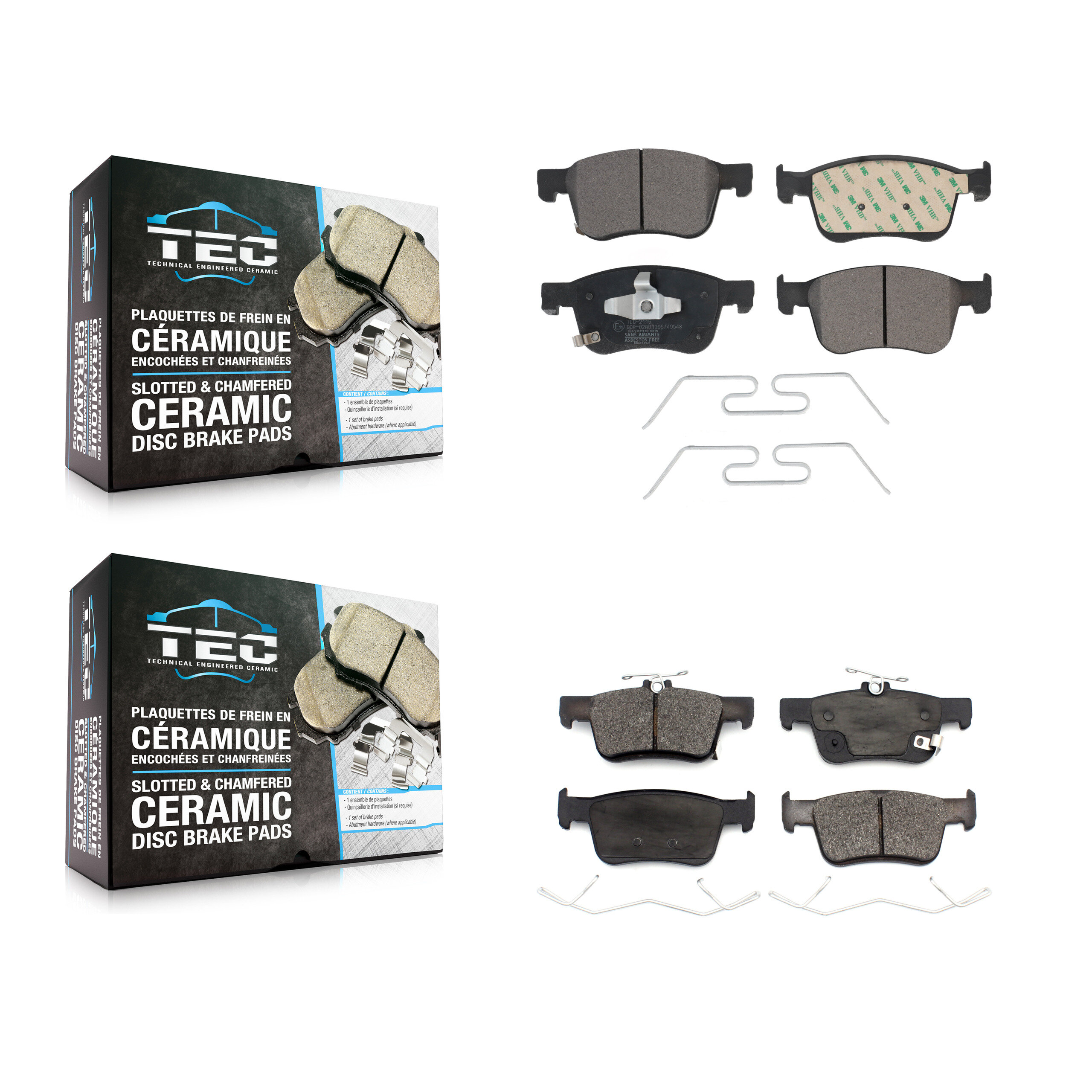 Front Rear Ceramic Brake Pads Kit For Honda Civic Accord KTC-100603