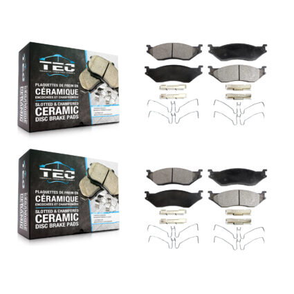 Front Rear Ceramic Brake Pads Kit For Ford F-450 Super Duty F-550 International TerraStar KTC-100622