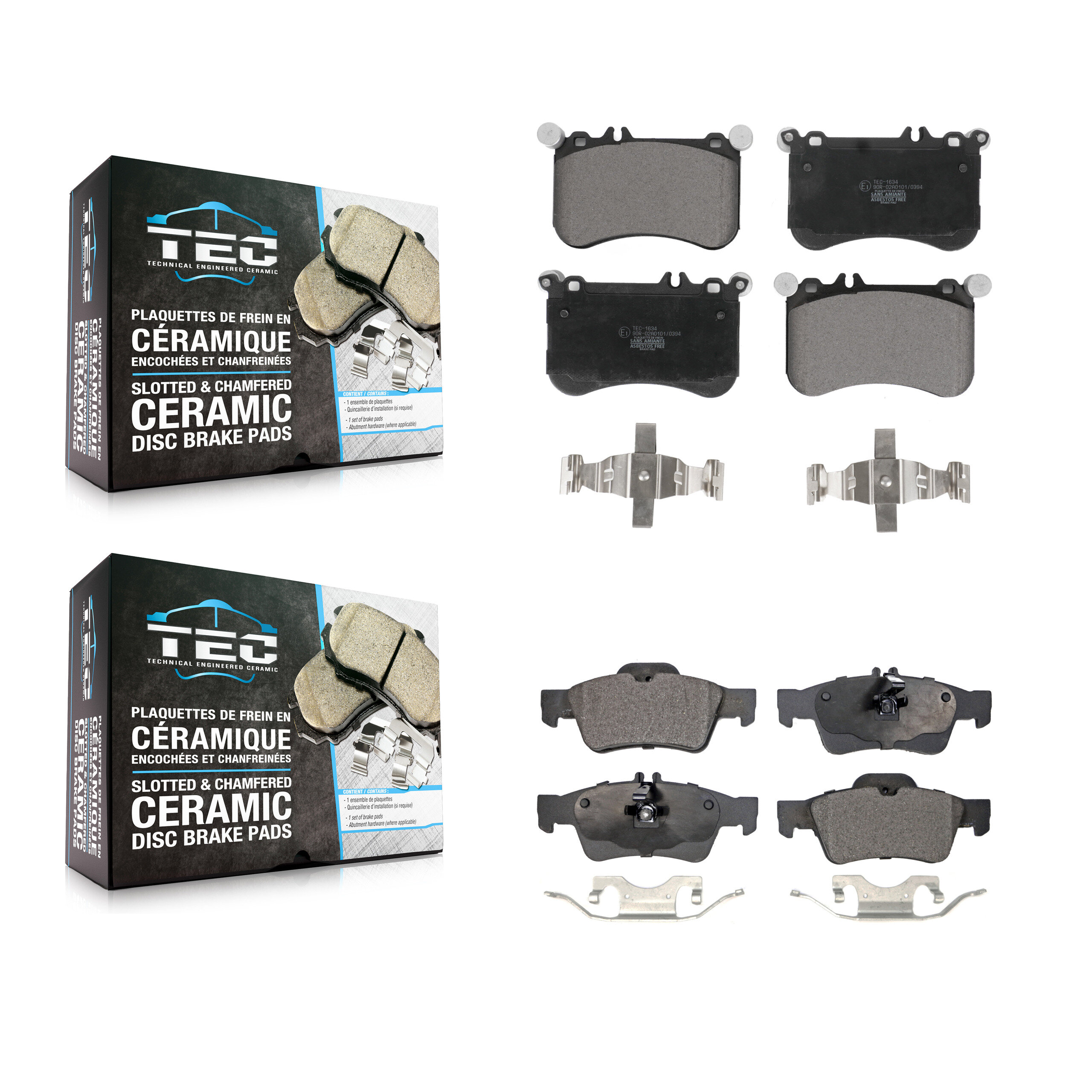Front Rear Ceramic Brake Pads Kit For Mercedes-Benz CLS550 E550 KTC-100631