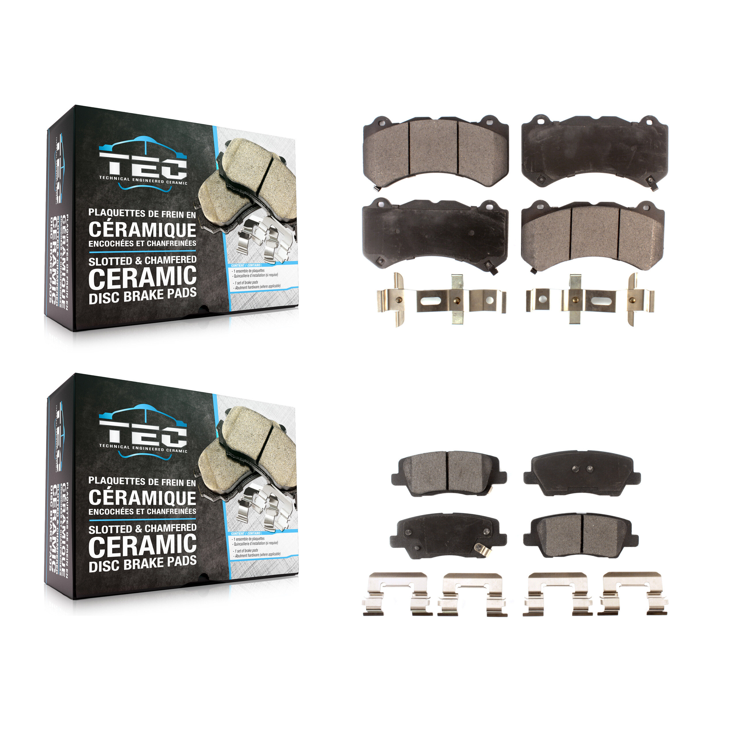 Front Rear Ceramic Brake Pads Kit For Cadillac CTS KTC-100636