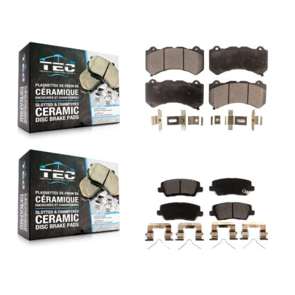 Front Rear Ceramic Brake Pads Kit For 2016 Cadillac CTS Without Performance Lining KTC-100638