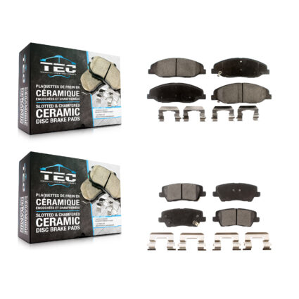 Front Rear Ceramic Brake Pads Kit For 2014 Cadillac CTS Without Heavy Duty Brakes KTC-100643
