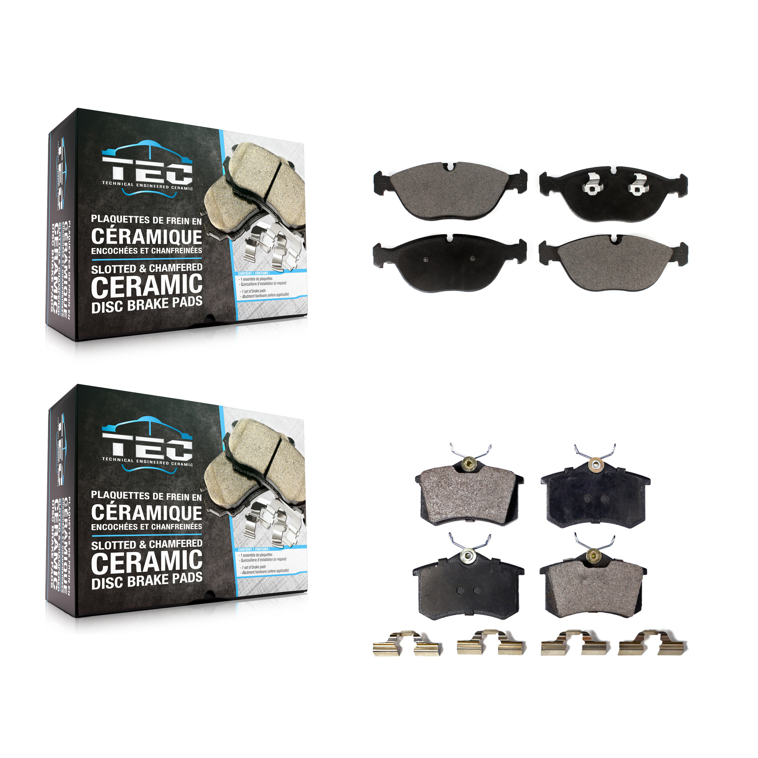 Front Rear Ceramic Brake Pads Kit For Audi TT Quattro Volkswagen R32 KTC-100646