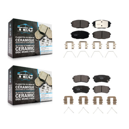 Front Rear Ceramic Brake Pads Kit For Hyundai Kona Kia Seltos KTC-100652