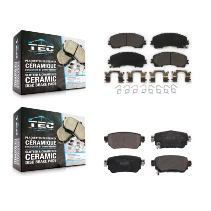 Front Rear Ceramic Brake Pads Kit For 2019 Nissan Rogue FULL HYBRID EV-GAS (FHEV) engine KTC-100663