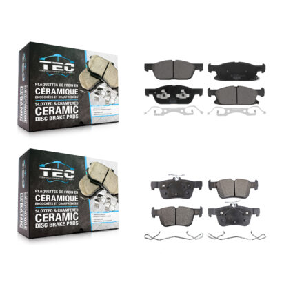 Front Rear Ceramic Brake Pads Kit For Ford Edge Lincoln Nautilus KTC-100670