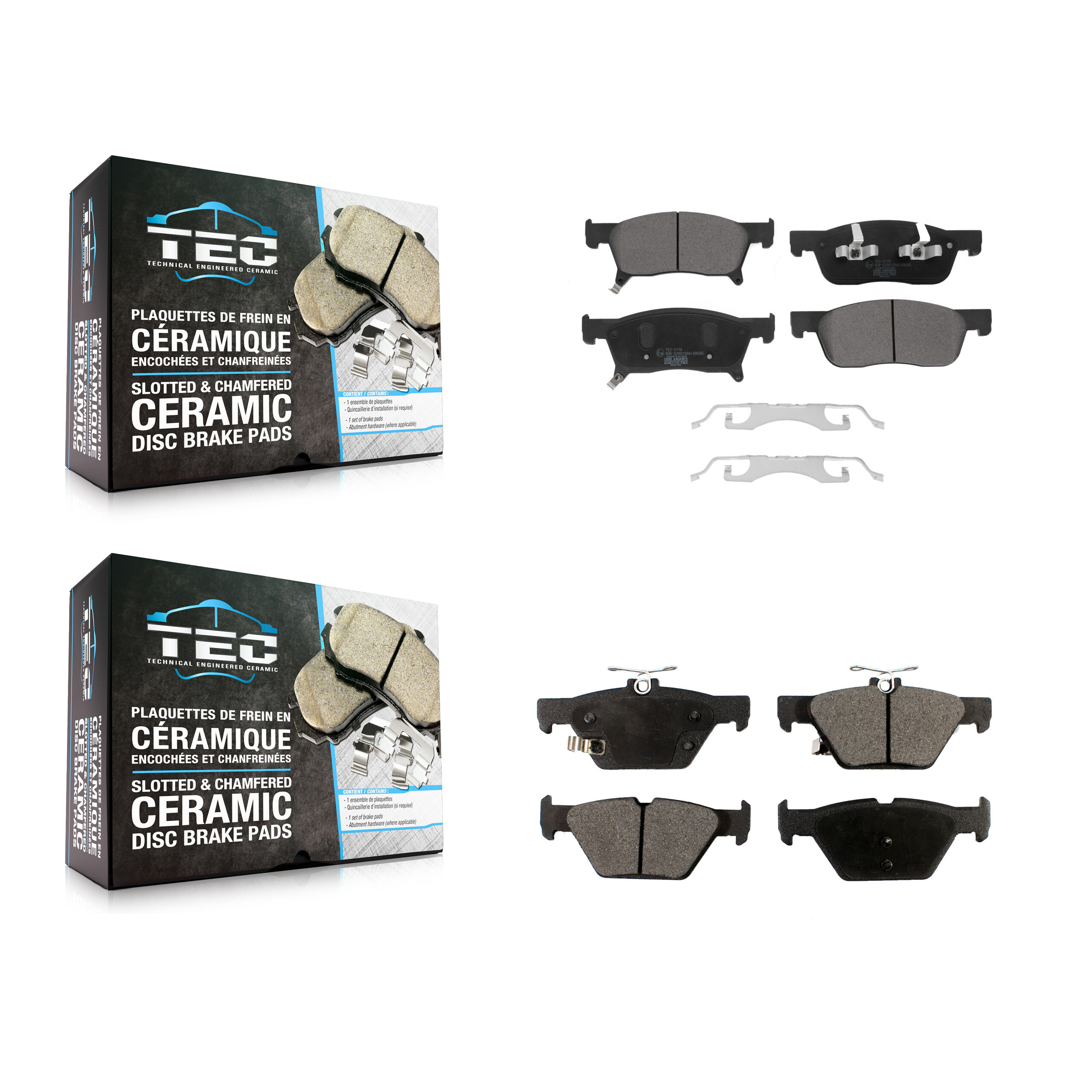 Front Rear Ceramic Brake Pads Kit For 2019-2024 Subaru Ascent KTC-100680