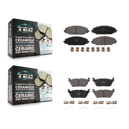 Front Rear Ceramic Brake Pads Kit For Ram 1500 Jeep Wagoneer Grand L KTC-100695