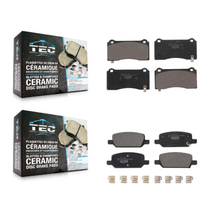 Front Rear Ceramic Brake Pads Kit For 2017-2023 Tesla 3 With Gray Painted Calipers KTC-100700