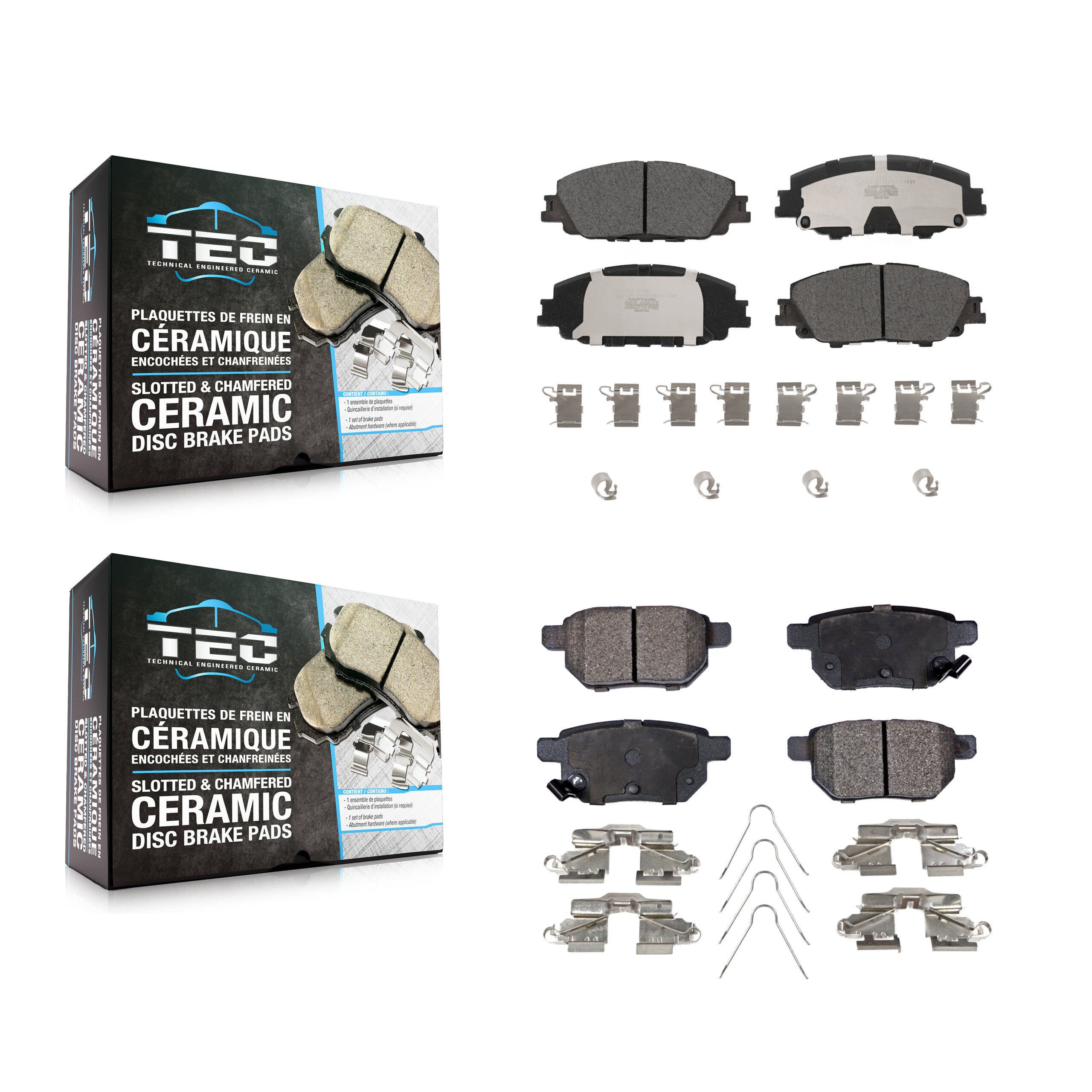 Front Rear Ceramic Brake Pads Kit For Toyota Corolla Prius Prime KTC-100706