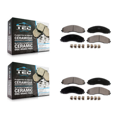 Front Rear Ceramic Brake Pads Kit For Ford F-450 Super Duty F-550 F-600 KTC-100725