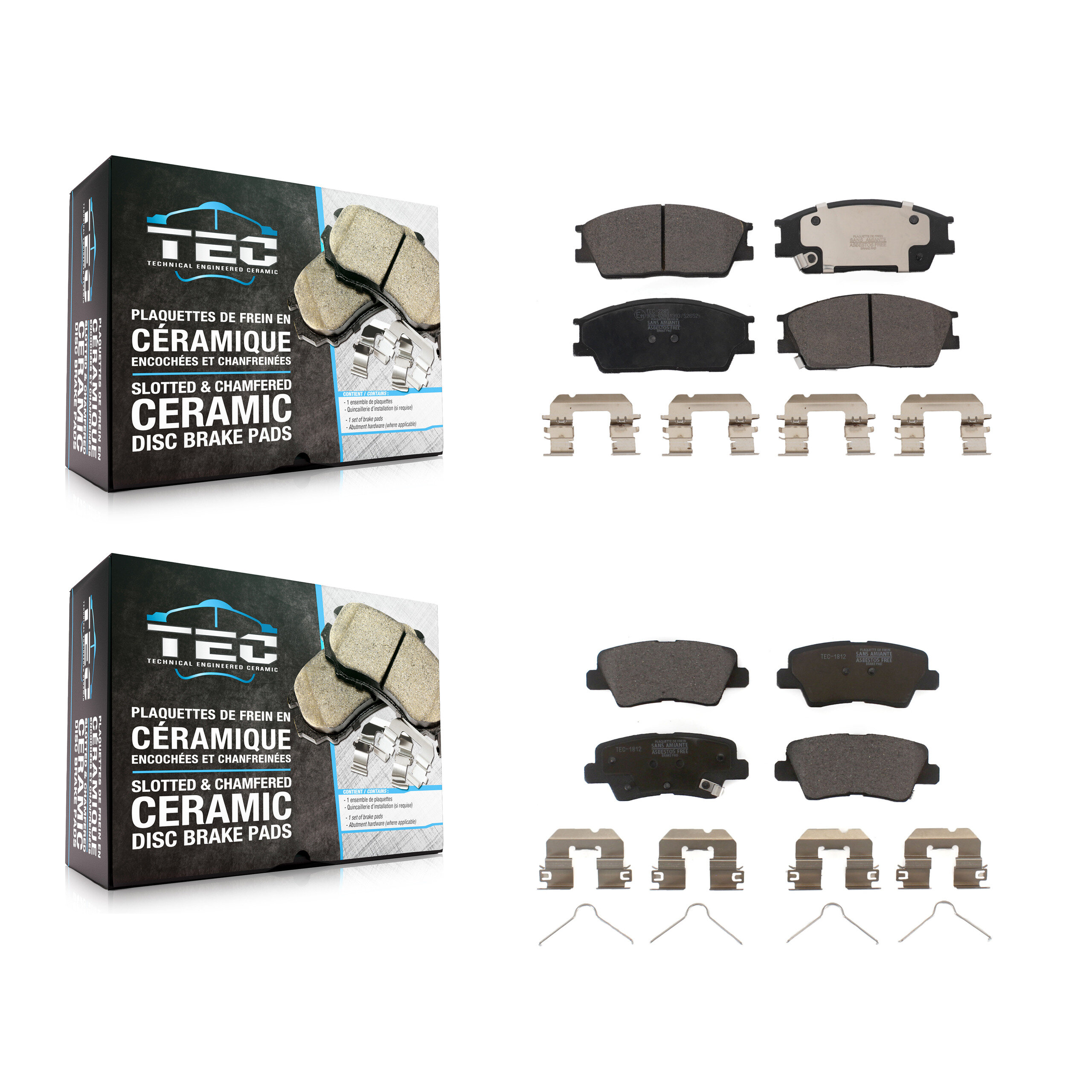 Front Rear Ceramic Brake Pads Kit For Hyundai Venue Kia Soul KTC-100727